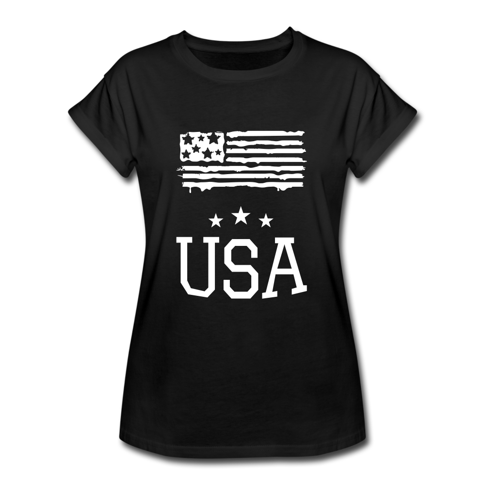 USA - Frauen Oversize T-Shirt - Schwarz