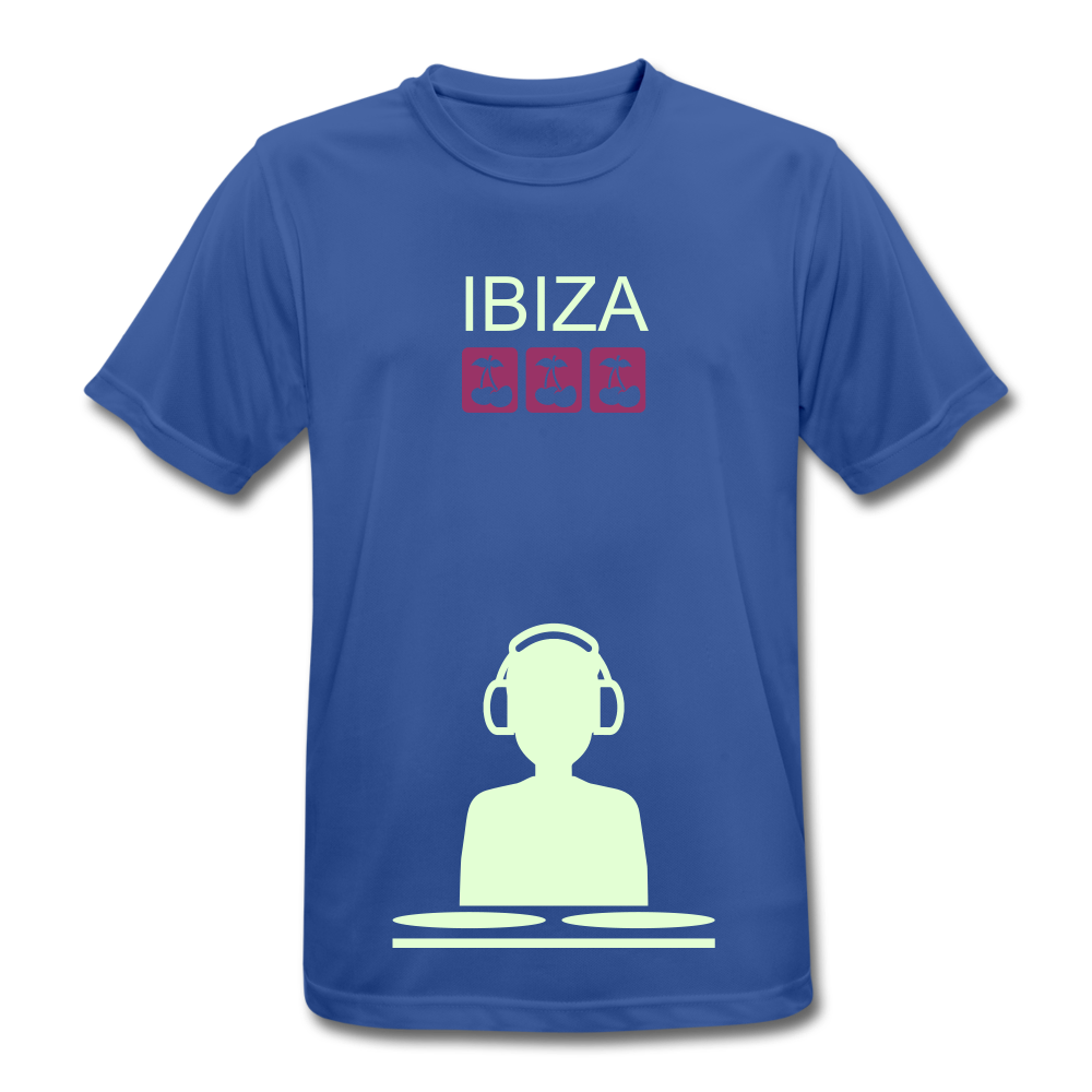 IBIZA DJ Party T-Shirt atmungsaktiv & leuchtend - Royalblau