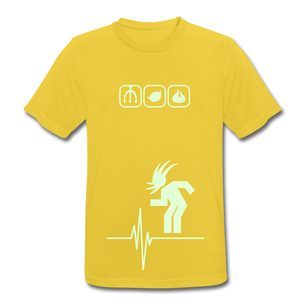 Party T-Shirt atmungsaktiv & leuchtend - Sonnengelb
