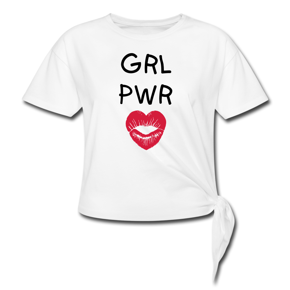 Girl Power - Knotenshirt - Weiß