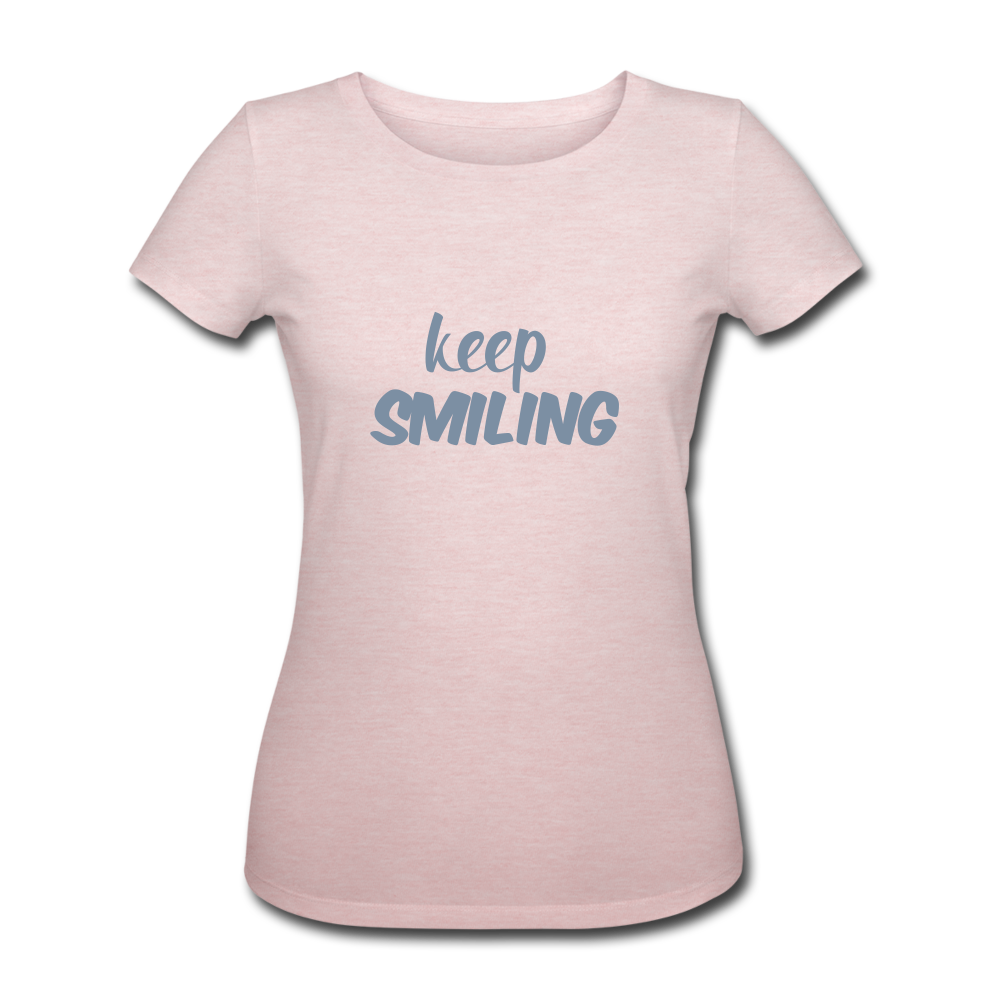 keep smiling - Motivation T-Shirt women - Rosa-Creme meliert
