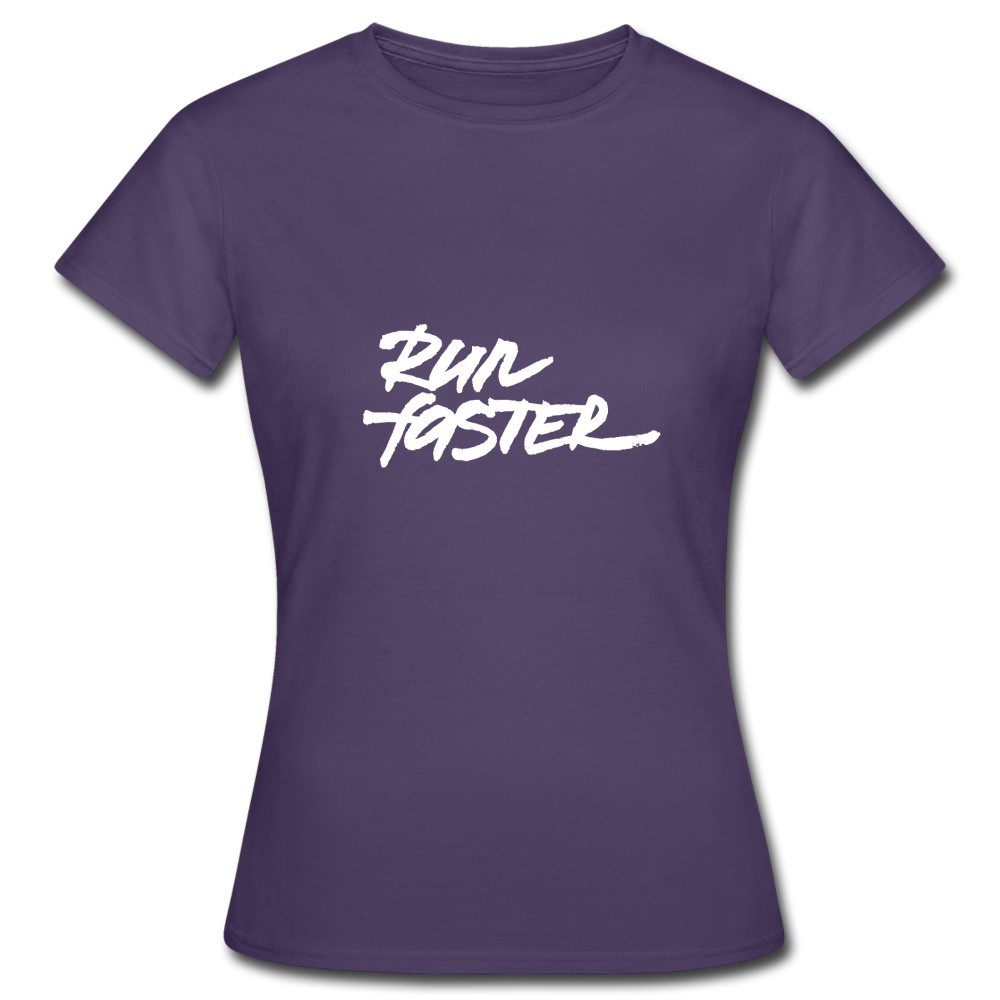 run faster - Motivations T-Shirt Frauen - Dunkellila