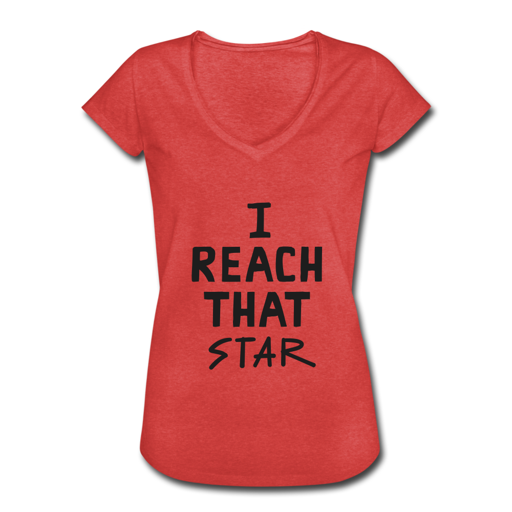 I reach the STAR - Motivation Vintage T-Shirt women - Rot meliert