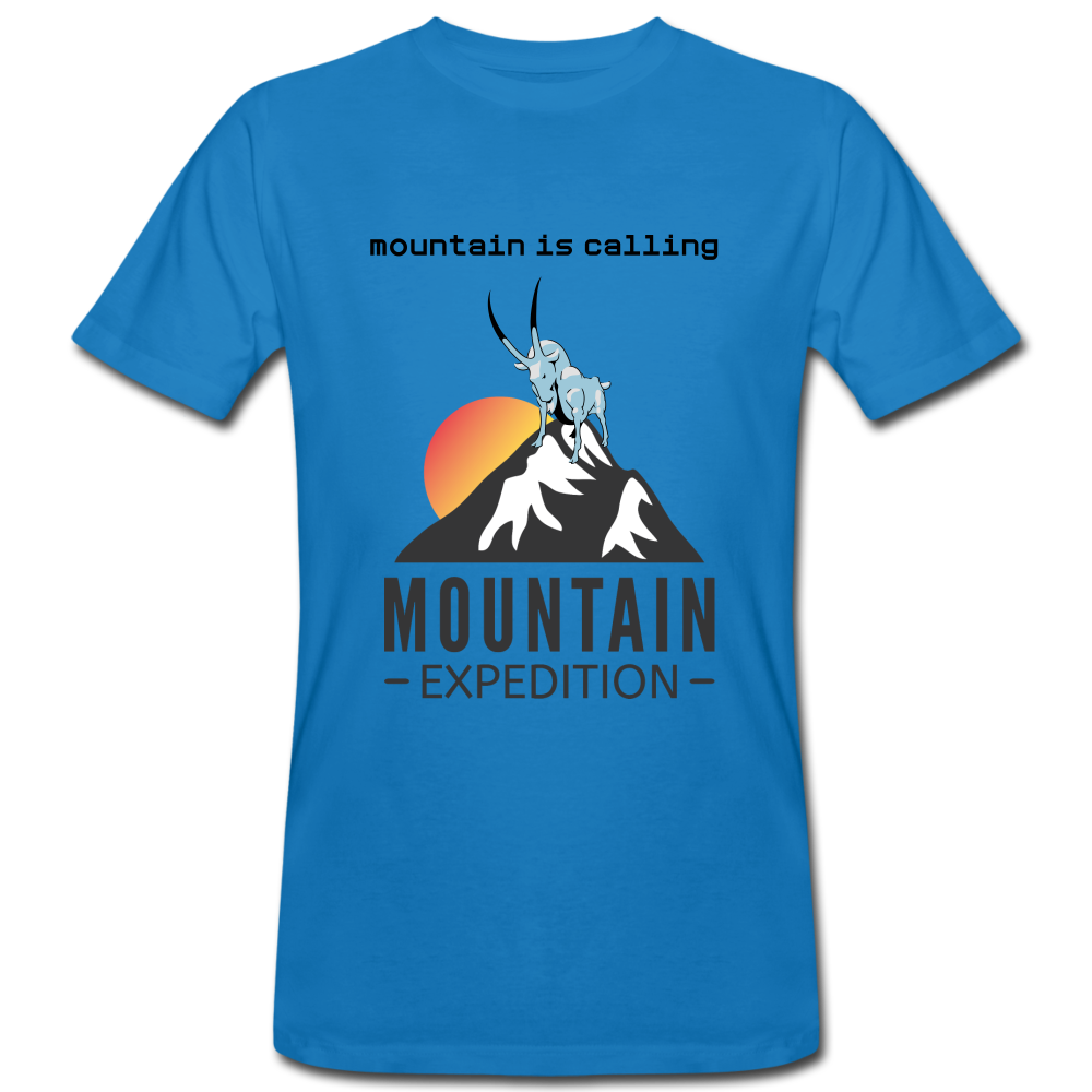 mountain is calling - men Bio-T-Shirt - Pfauenblau