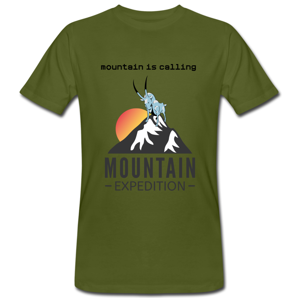 mountain is calling - men Bio-T-Shirt - Moosgrün