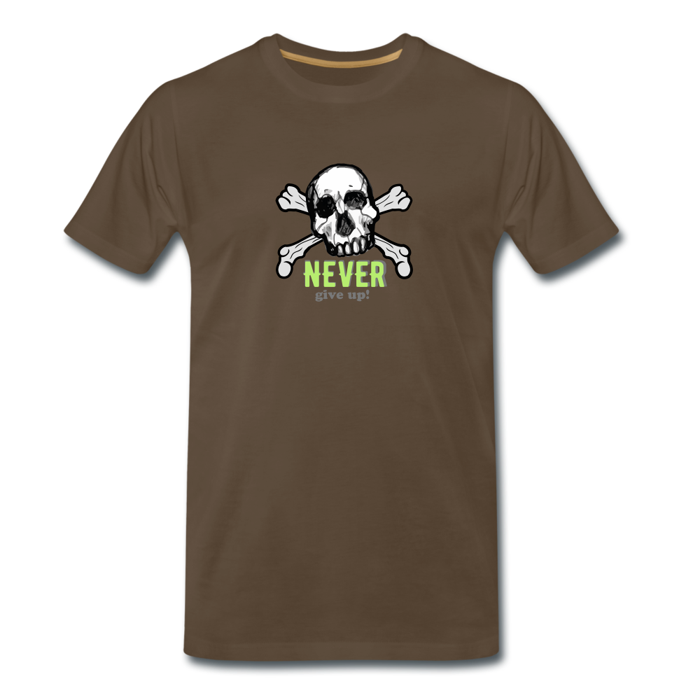 Never give up - Totenkopf T-Shirt men - Edelbraun