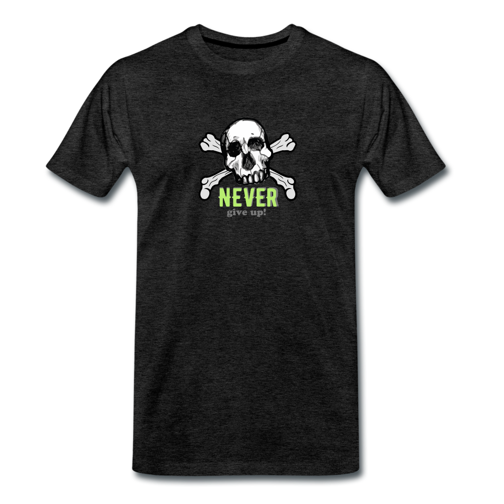Never give up - Totenkopf T-Shirt men - Anthrazit
