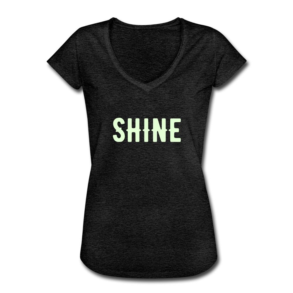 SHINE - Frauen Vintage T-Shirt , selbstleuchtende Schrift - Anthrazit