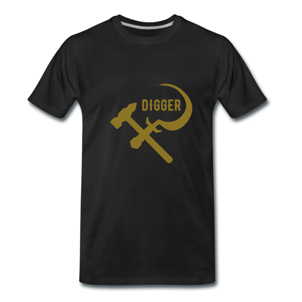 DIGGER - T-Shirt in Gold-Metallic-Effekt - Schwarz