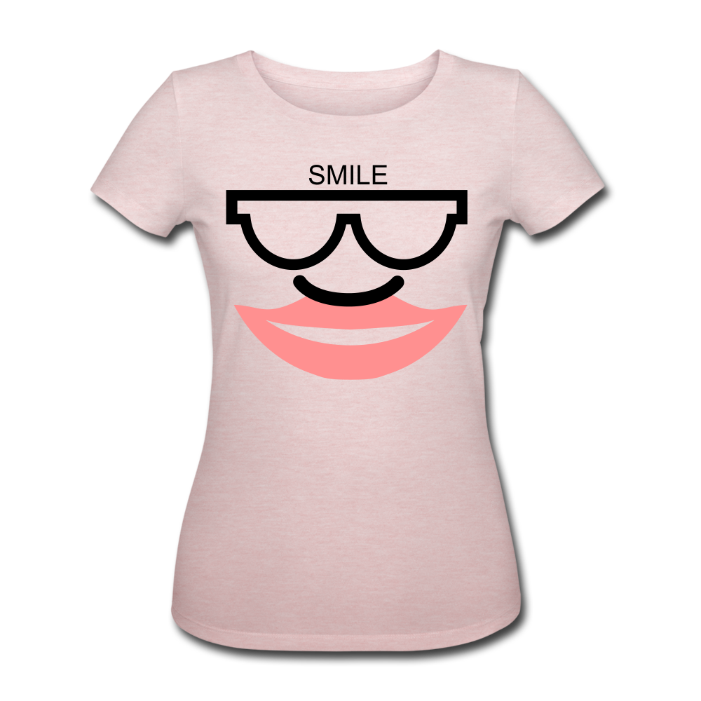 SMILE T-Shirt, Stanley & Stella - Rosa-Creme meliert