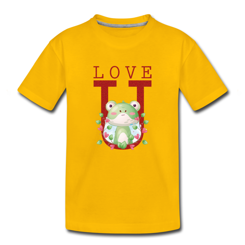 Love U Frog Teenager T-Shirt - Sonnengelb