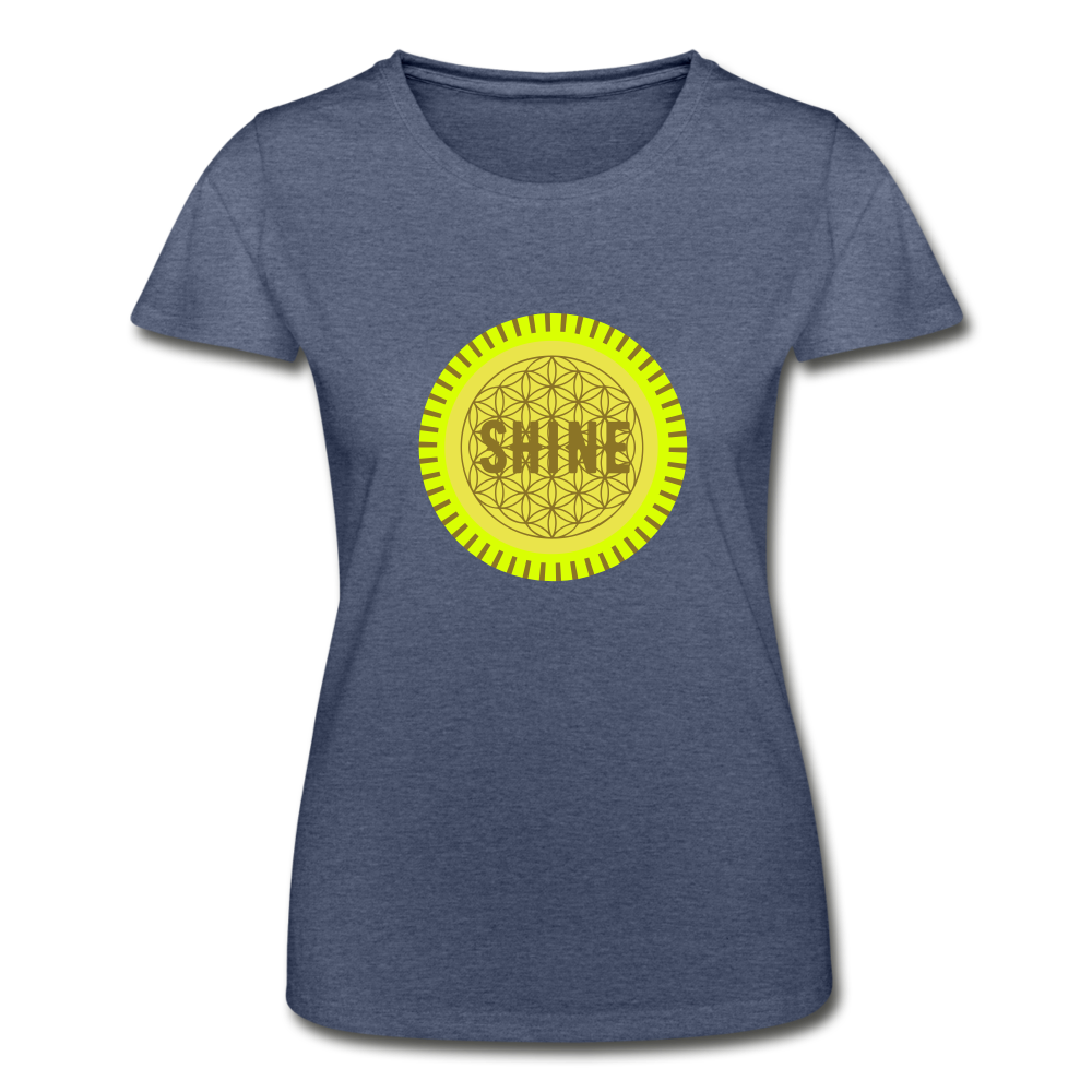 Lebensblume - Frauen-T-Shirt "SHINE" - Navy meliert