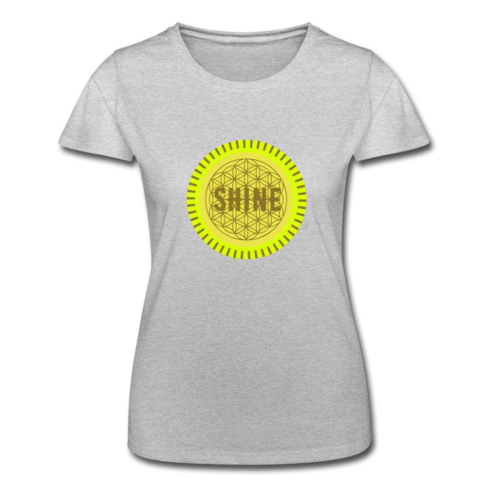 Lebensblume - Frauen-T-Shirt "SHINE" - Grau meliert