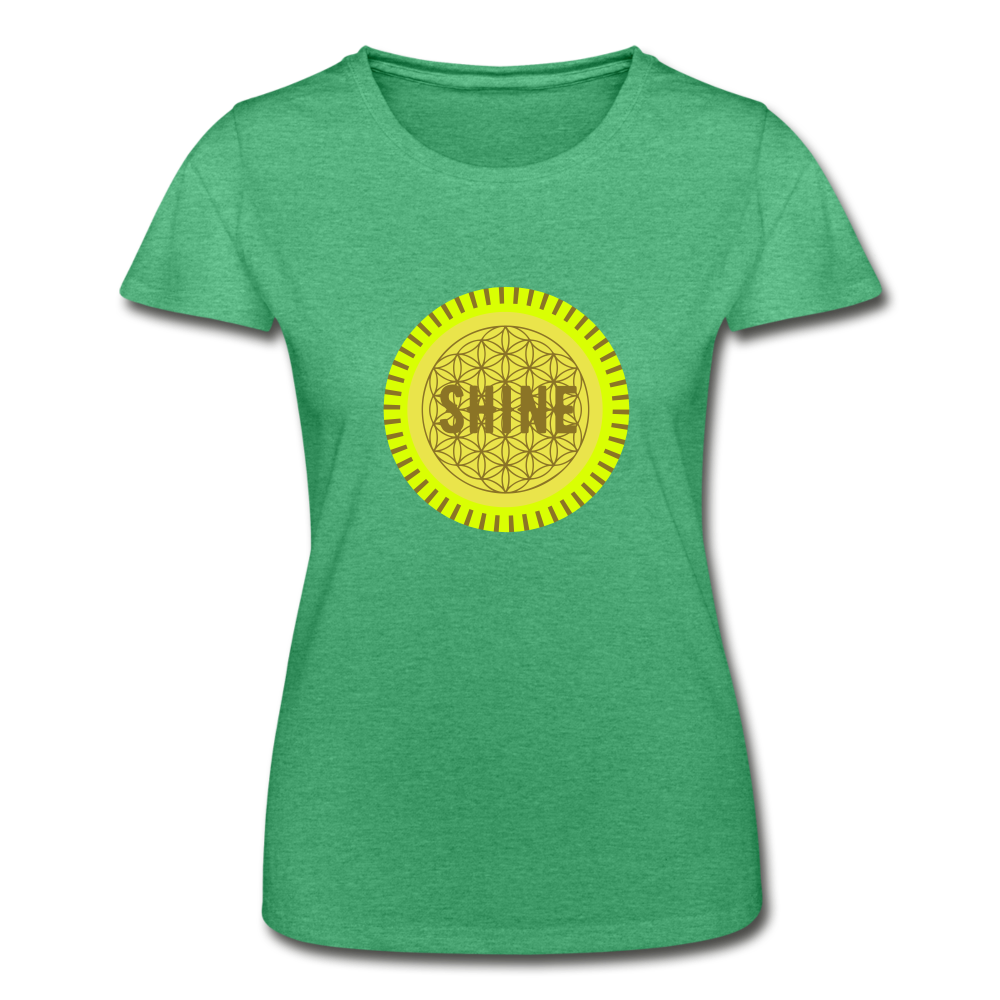 Lebensblume - Frauen-T-Shirt "SHINE" - Grün meliert