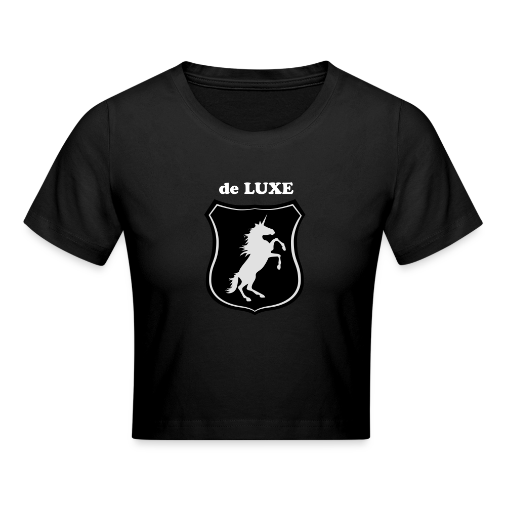 Crop T-Shirt - de LUXE unicorn - Schwarz