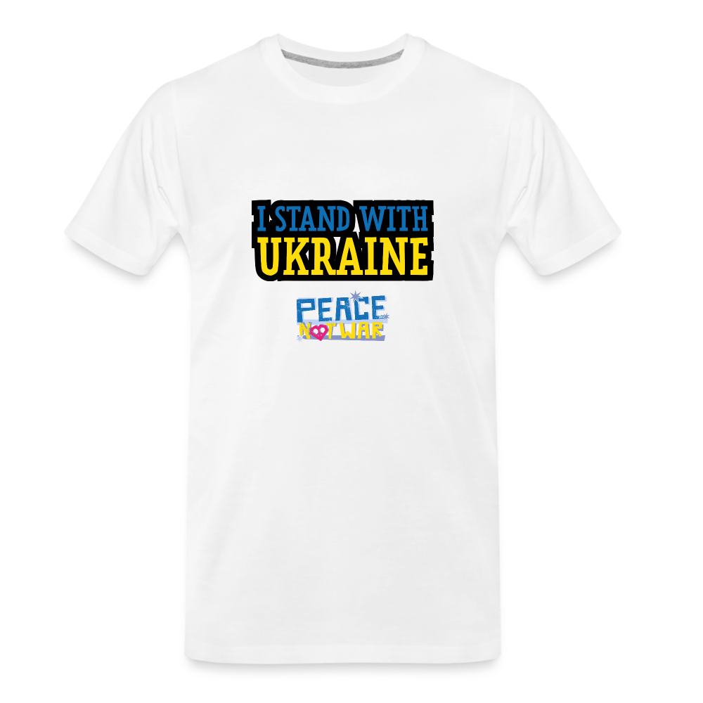 Ukraine T-Shirt - peace not war - weiß