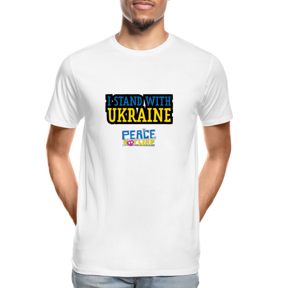 Ukraine T-Shirt - peace not war - weiß