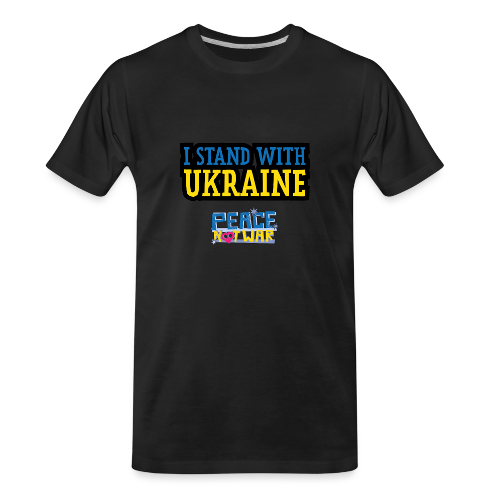 Ukraine T-Shirt - peace not war - Schwarz