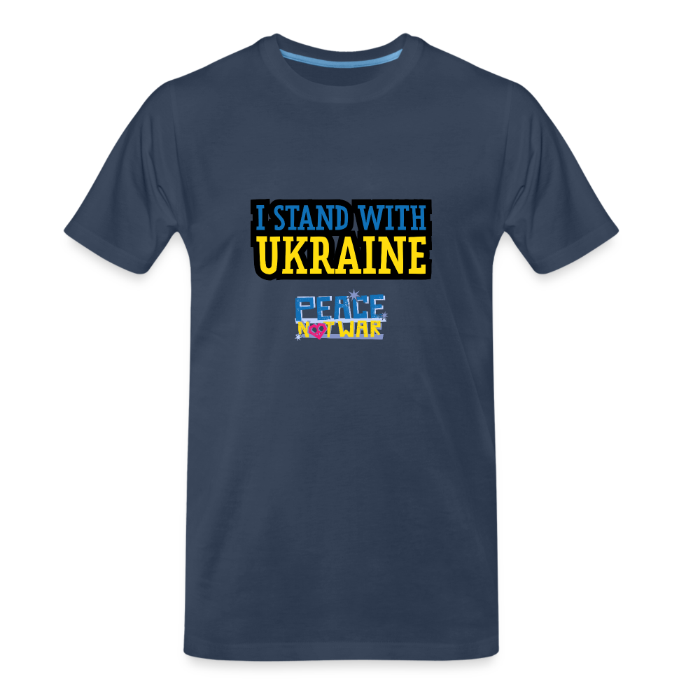 Ukraine T-Shirt - peace not war - Navy