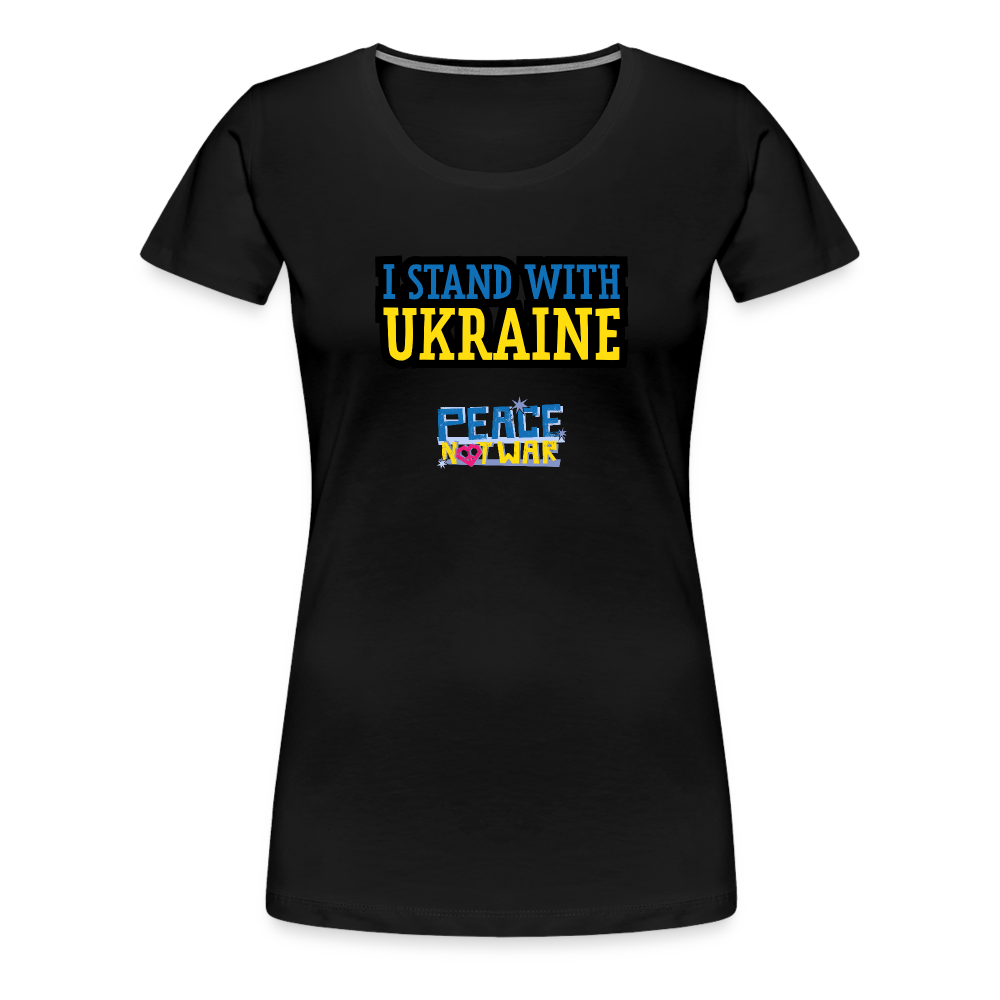 Ukraine T-Shirt - peace not war - Schwarz