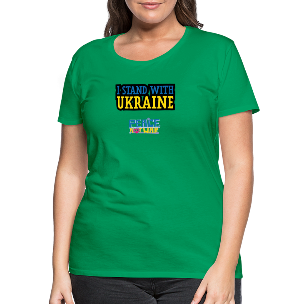 Ukraine T-Shirt - peace not war - Kelly Green