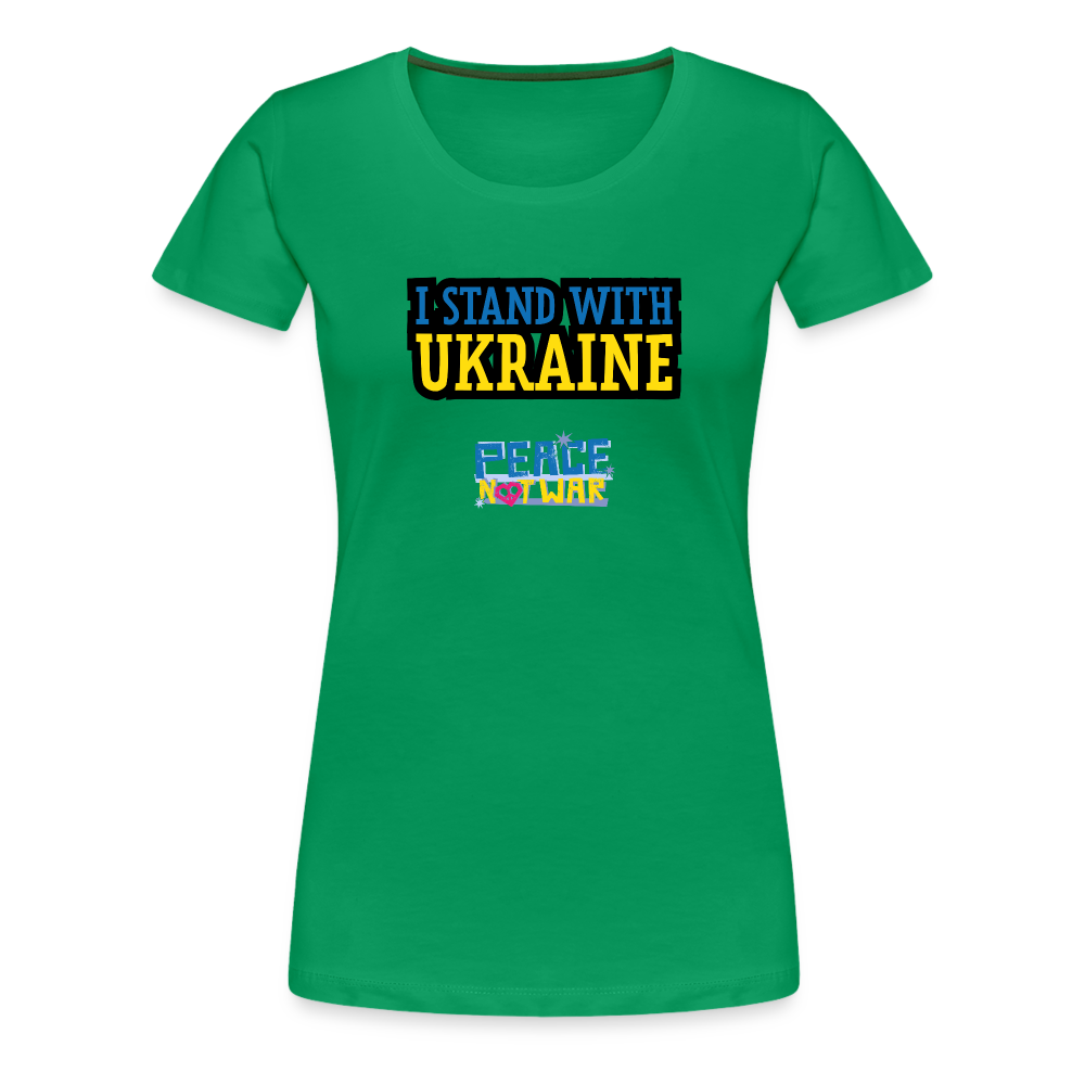 Ukraine T-Shirt - peace not war - Kelly Green