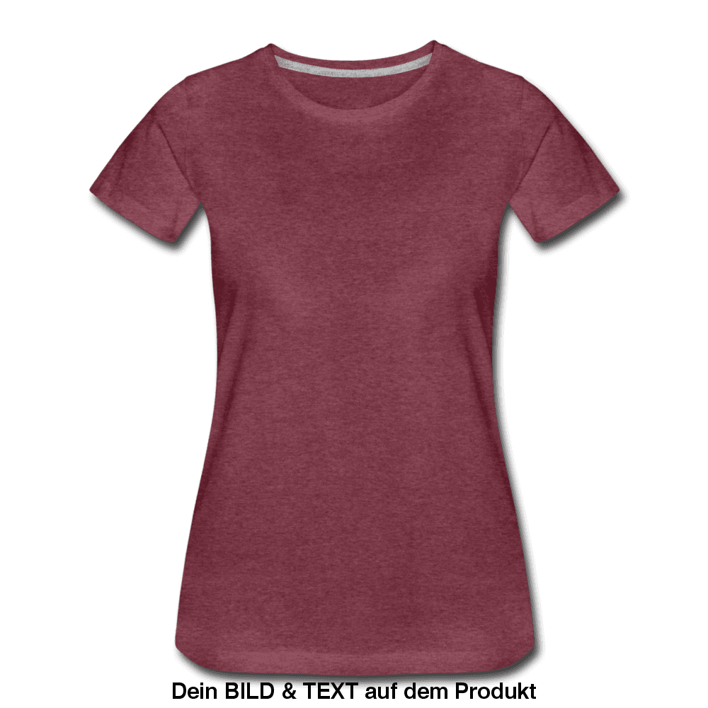 Women’s Premium✨ T-Shirt - leicht tailliert - Bordeauxrot meliert